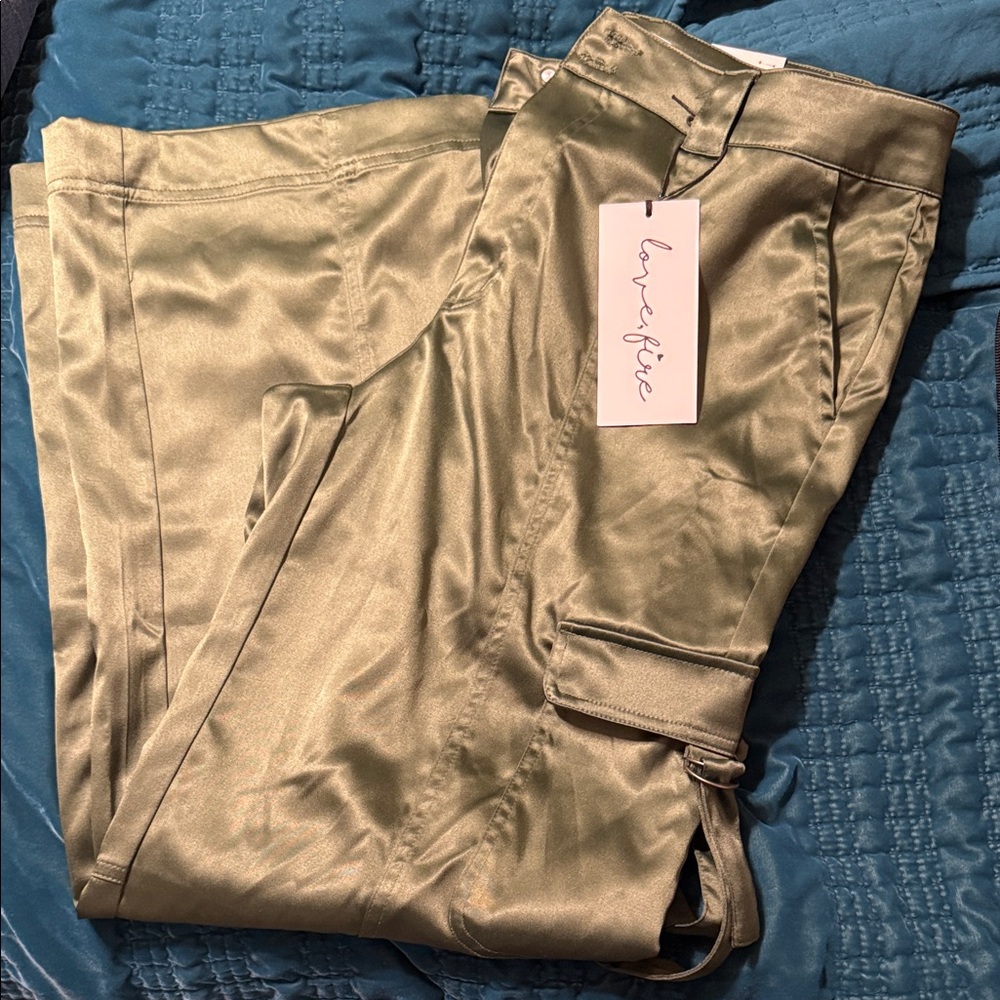 Juniors satin Cargo Pants